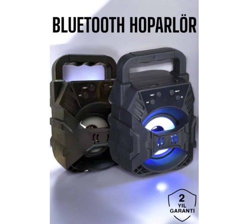 Taşınabilir Bluetooth Hoparlör Led Işıklı Uzun Pil Ömrü
