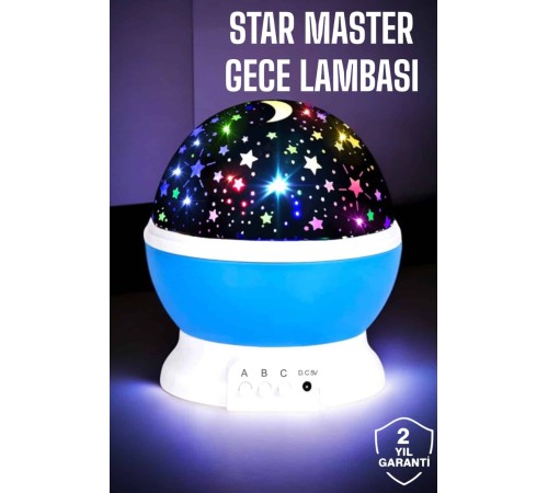 Yıldızlı Gökyüzü Projeksiyon Gece Lambası Hareketli Işık Şovu