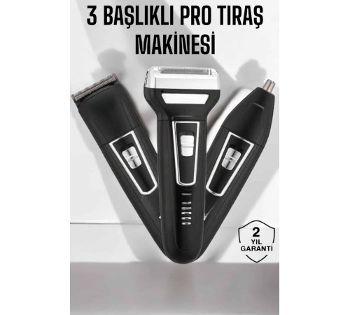 3 Başlıklı Profesyonel Tıraş Makinesi