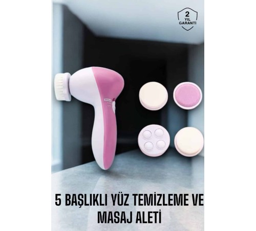 Taşınabilir Yüz Temizleme Cihazı Masaj, Peeling, Temizlik 5 Başlıklı