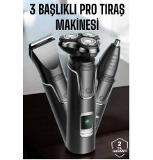 Yüksek Performanslı 3 Başlıklı Profesyonel Tıraş Makinesi