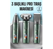 3 Başlıklı Profesyonel Saç ve Sakal Bakım Seti Vücut, Burun ve Kulak Tüy Alma