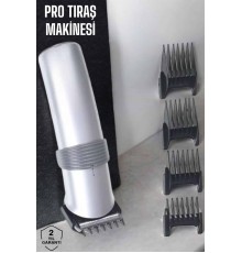 4 Taraklı Profesyonel Şarjlı Saç ve Sakal Kesme Tıraş Makinesi Seti