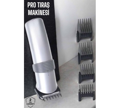 4 Taraklı Profesyonel Şarjlı Saç ve Sakal Kesme Tıraş Makinesi Seti