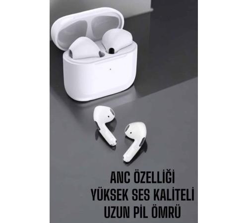 Beyaz Yeni Nesil Pro Bluetooth Kulaklık Yüksek Ses Kaliteli ANC Özelliği