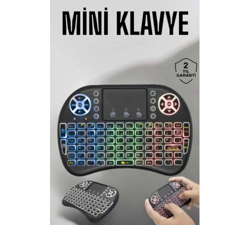 Işıklı Kablosuz Mini Q Klavye Tüm Cihazlara Uyumlu