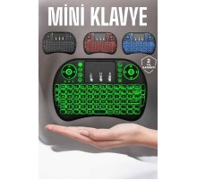 TV Uyumlu Mini Klavye Q Klavye Işıklı Tüm Cihazlara Uyumlu