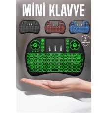 TV Uyumlu Mini Klavye Q Klavye Işıklı Tüm Cihazlara Uyumlu