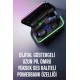 Powerbank Özellikli Kablosuz Bluetooth Kulaklık RGB Işıklı