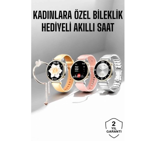 Kadınlara Özel Bileklik Hediyeli Amoled Ekran Akıllı Saat Kadınlara Özel Bileklik Hediyeli Amoled Ekran Akıllı Saat