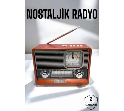 Nostaljik Görünümlü USB Girişli Bluetooth Bağlantılı Radyo