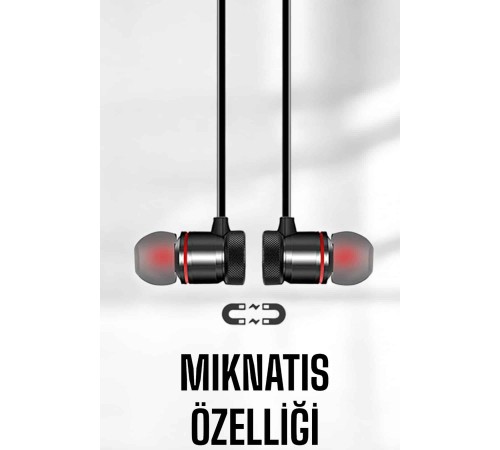 Mikrofonlu Kablosuz Sport Kulak İçi Mıknatıslı Kulaklık