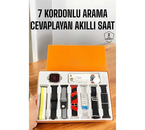 Akıllı Saat 7 Kordonlu Bildirim Görebilen Metal Kordon GPS Özelliği