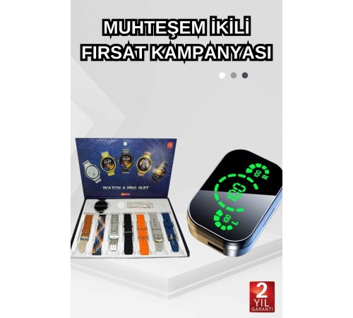Dokunmatik Akıllı Saat Yeni Nesil Kulaklık Kampanyası Bluetooth Bağlantılı ANC Özelliği