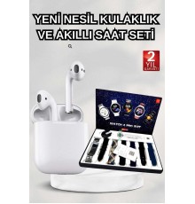 2025 Model Akıllı Saat ve 2.Nesil TWS Bluetooth Kulaklık Yüksek Ses Kaliteli