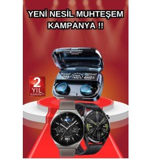 İkili Set Akıllı Saat Ve Bluetooth Kulaklık Kablosuz Uzun Pil Ömrü Spor Modları