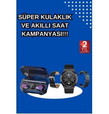 Yeni Nesil Kampanyası Bluetooth Bağlantılı Akıllı Saat ve Kablosuz Kulaklık Dijital Göstergeli
