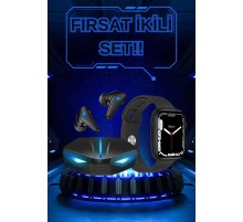 Yeni Nesil Akıllı Saat ve Kablosuz Kulaklık Kampanyası İkili Set Bluetooth Bağlantılı
