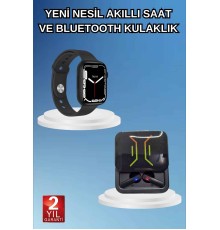 Bluetooth Bağlantılı Kablosuz Kulaklık ve Yeni Nesil Akıllı Saat 5.0 Bluetooth