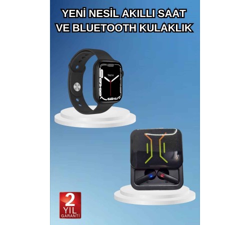 Bluetooth Bağlantılı Kablosuz Kulaklık ve Yeni Nesil Akıllı Saat 5.0 Bluetooth Bluetooth Bağlantılı Kablosuz Kulaklık ve Yeni Nesil Akıllı Saat 5.0 Bluetooth