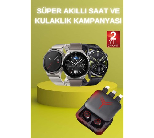 Ucuz Kaliteli Akıllı Saat ve Powerbank Bluetooth Kulaklık 5.1 Stereo ANC Özelliği