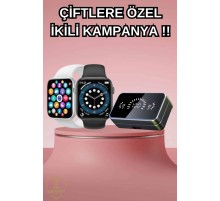 Powerbank Bluetooth Kulaklık Ve Yeni Model Akıllı Saat Seti ANC Özelliği Dokunamatik