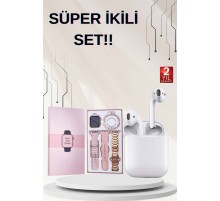 3 Kordonlu Dokunmatik Ekran Akıllı Saat ve 2.Nesil Kablosuz Bluetooth Kulaklık ANC/ENC