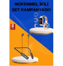 Kablolu Bluetooth Kulaklık ve Kadınlara Özel Bileklik Hediyeli Yeni Nesil Akıllı Saat 3 Kordonlu