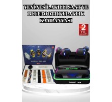 Powerbank Bluetooth Kulaklık Ve Akıllı Saat 7 Kordonlu Metal Kordon Plastik Kordon