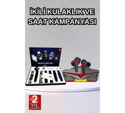 Gamer Oyuncu Seti Bluetooth Kulaklık Ucuz Kaliteli Yeni Nesil Akıllı Saat