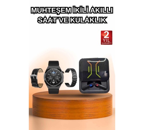 Dijital Göstergeli Bluetooth Kulaklık ve Bildirim Görebilen Akıllı Saat Alarm ve Titreşim
