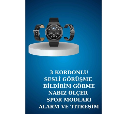 Alarm ve Titreşim Özellikli Akıllı Saat ve Mikrofonlu Kablolu Bluetooth Kulaklık 60 Saat