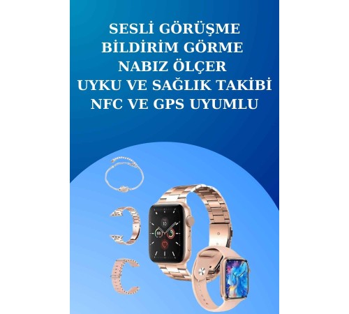 3 Kordonlu Dokunmatik Ekran Akıllı Saat ve 2.Nesil Kablosuz Bluetooth Kulaklık ANC/ENC