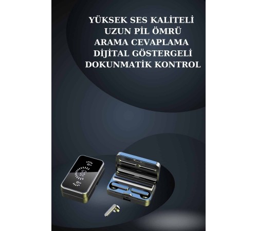 Bileklikli Amoled Ekran Akıllı Saat ve Dijital Göstergeli Kablosuz Bluetooth Kulaklık ANC/ ENC