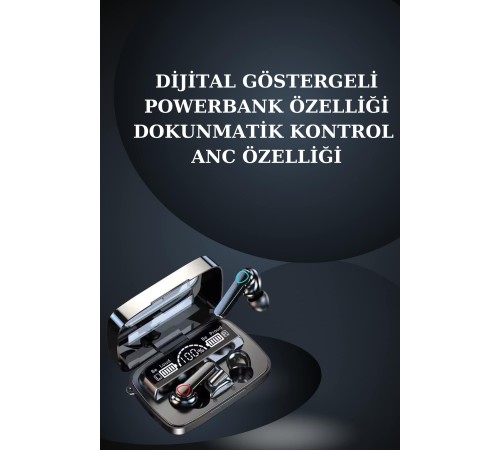 Dijital Göstergeli Powerbank Bluetooth Kulaklık ve Yeni Nesil Amoled Ekran Akıllı Saat