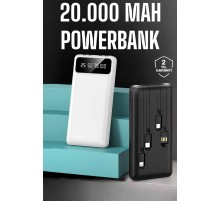 Powerbank 20.000 Mah Dijital Göstergeli LCD Ekran Uzun Pil Ömrü