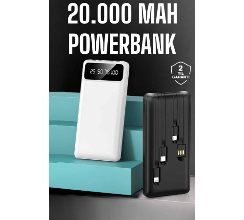 Powerbank 20.000 Mah Dijital Göstergeli LCD Ekran Uzun Pil Ömrü Powerbank 20.000 Mah Dijital Göstergeli LCD Ekran Uzun Pil Ömrü