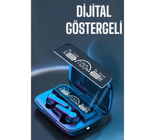 Bluetooth Kulaklık Dijital Göstergeli Kablosuz Uzun Pil Ömrü