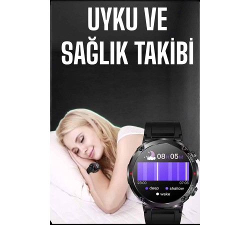 Akıllı Saat Yeni Nesil Bluetooth Bağlantılı Uyku ve Sağlık Takibi NFC ve GPS
