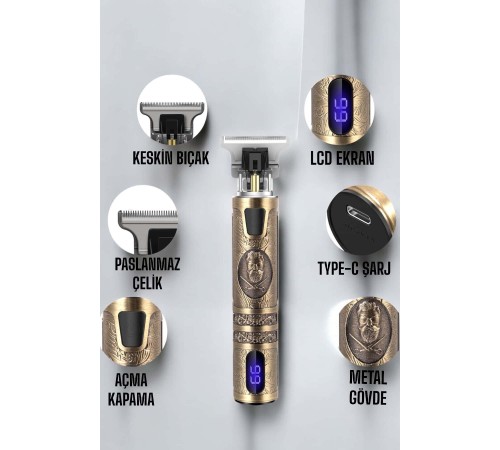 Çizik Tıraş Makinesi Şarjlı Paslanmaz Çelik Bıçaklı Uzun Ömürlü