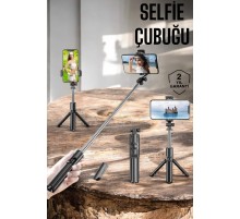 Kumandalı Tripod Telefon Tutucu Selfie Çubuğu 360 Derece Dönebilen