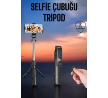 Tripod Kablosuz Bluetooth Bağlantılı Selfie Çubuğu 360 Derece Dönebilen