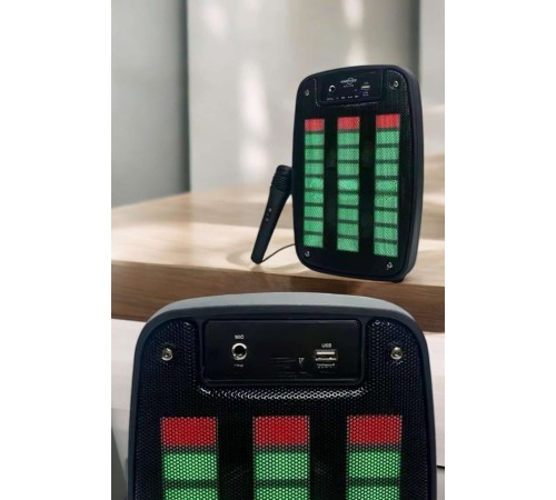 Kablosuz Bluetooth Hoparlör Taşınabilir 6.5 inç LED Işık Kareoke