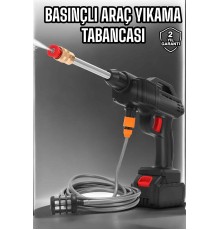 Şarjlı Oto Yıkama Tabancası Su Basınçlı Hazneli Bataryalı
