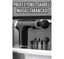 Masaj Tabancası 4 Başlıklı Kas ve Vücut Ağrıları İçin Şarjlı Darbeli