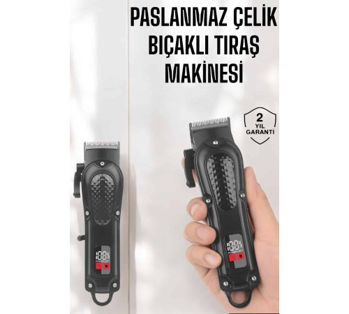 Sıfır Tıraş Makinesi Dijital Göstergeli Paslanmaz Çelik Bıçaklı Taşınabilir
