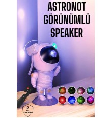 Astronot Bluetooth Hoparlör Gökyüzü Projektör Gece Lambası