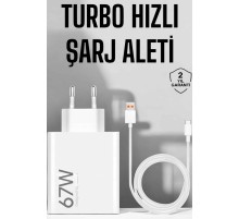 Şarj Aleti 67W Hızlı Şarj Turbo Type-C Uyumlu Şarj Adaptörü Kablosu
