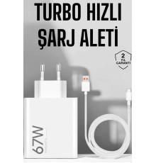 Şarj Aleti 67W Hızlı Şarj Turbo Type-C Uyumlu Şarj Adaptörü Kablosu