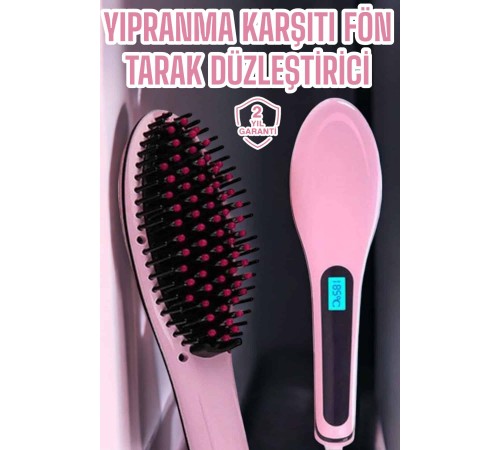 Fön Etkili Saç Düzleştirici Tarak Yıpranma Karşıtı Döner Kablo Isı Ayarlı